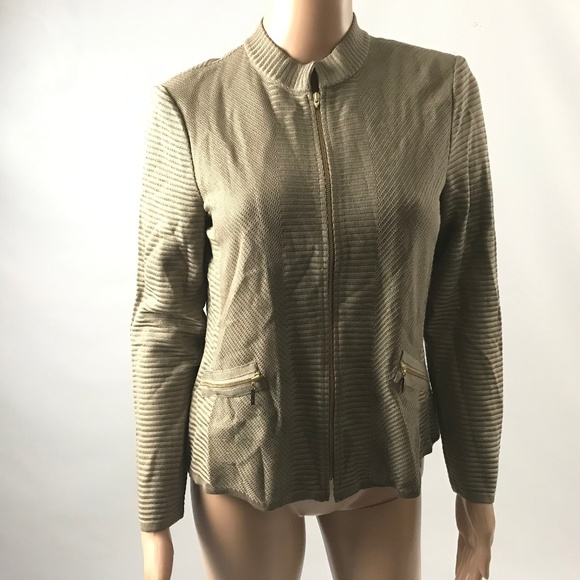 Ming Wang Women's Jacket Full Zipper Long Sleeve